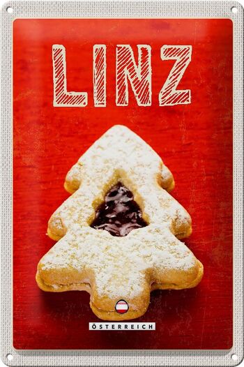 Plaque en tôle voyage 20x30cm Linz biscuits d'hiver garniture aux fraises 1