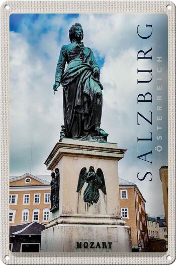 Signe en étain voyage 20x30cm, Sculpture médiévale de Salzbourg, vieille ville 1