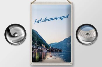 Plaque en tôle voyage 20x30cm Salzkammergut vue sur la ville 2