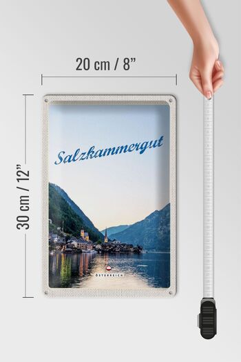 Plaque en tôle voyage 20x30cm Salzkammergut vue sur la ville 4