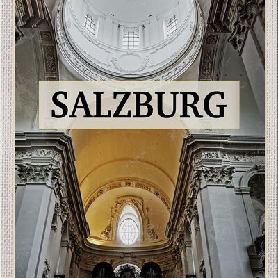 Blechschild Reise 20x30cm Salzburg Österreich Kirche von innen