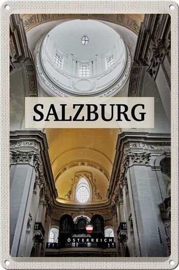 Panneau en étain voyage 20x30cm, église de Salzbourg Autriche de l'intérieur 1