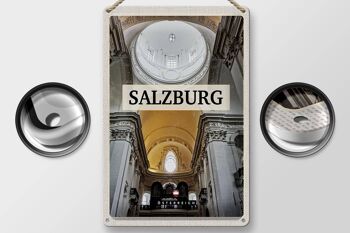 Panneau en étain voyage 20x30cm, église de Salzbourg Autriche de l'intérieur 2
