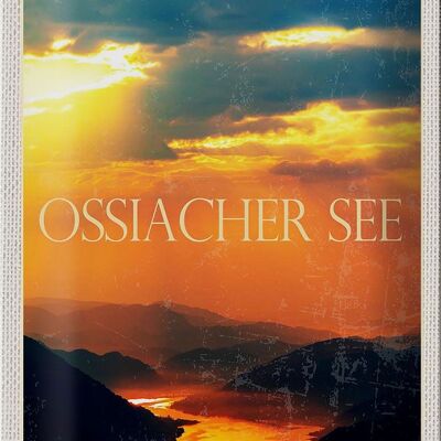 Blechschild Reise 20x30cm Ossiacher See Natur Sonnenuntergang