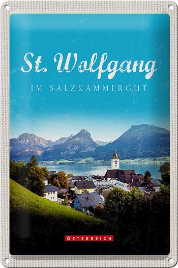 Plaque en étain voyage 20x30cm pcs. Wolfgang dans la ville du Salzkammergut 1