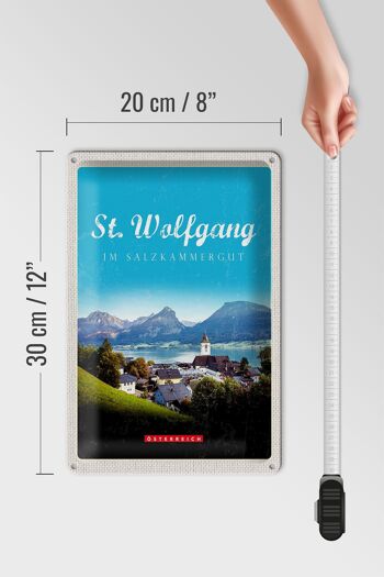 Plaque en étain voyage 20x30cm pcs. Wolfgang dans la ville du Salzkammergut 4