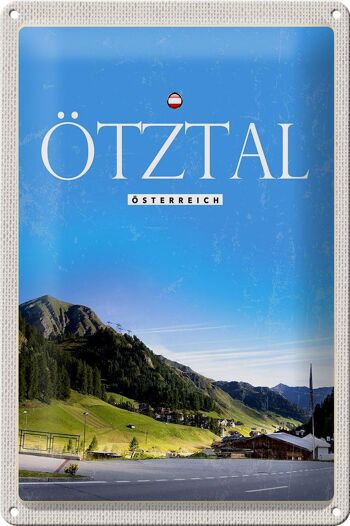 Panneau en étain voyage 20x30cm Ötztal Autriche forêt nature vacances 1