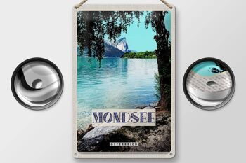 Signe en étain voyage 20x30cm Mondsee autriche lac forêt vacances 2