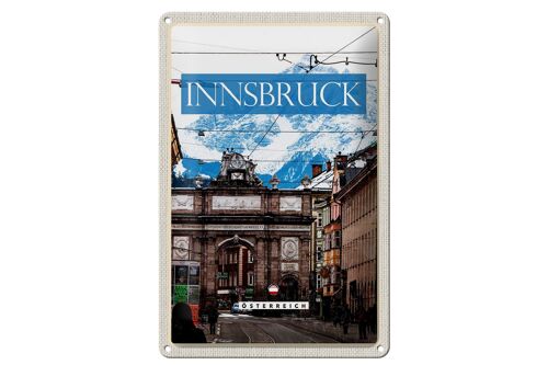 Blechschild Reise 20x30cm Innsbruck Österreich Aussicht Stadt
