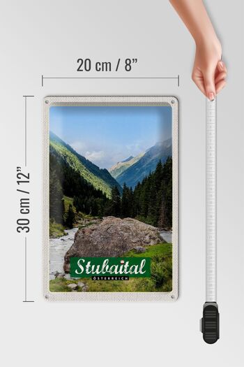 Plaque en tôle voyage 20x30cm Stubaital Autriche randonnée nature 4