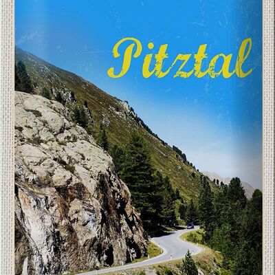Tin sign travel 20x30cm Pitztal Austria forest nature mountains