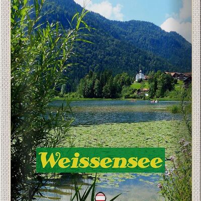 Cartel de chapa viaje 20x30cm Weissensee vacaciones lago natación naturaleza