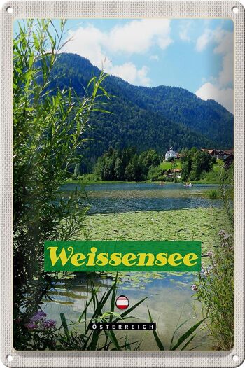 Plaque en tôle voyage 20x30cm Weissensee vacances lac natation nature 1