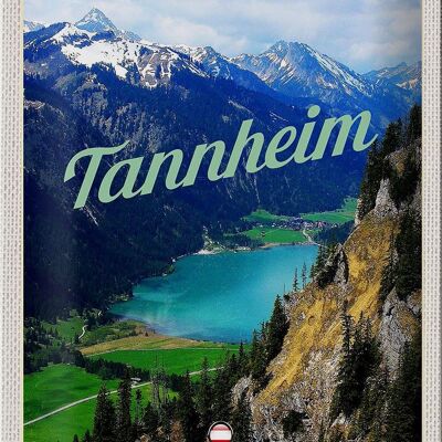 Cartel de chapa viaje 20x30 cm Bosques de Tannheim caminata lago vacaciones