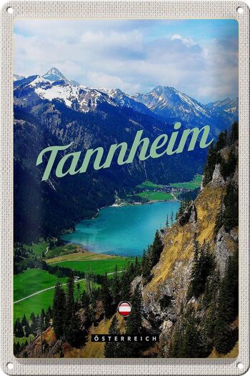 Plaque en tôle voyage 20x30cm Forêts de Tannheim randonnée lac vacances 1