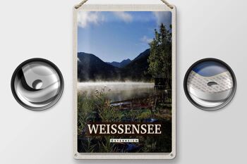 Panneau en étain voyage 20x30cm Weissensee vacances lac forêts nature 2
