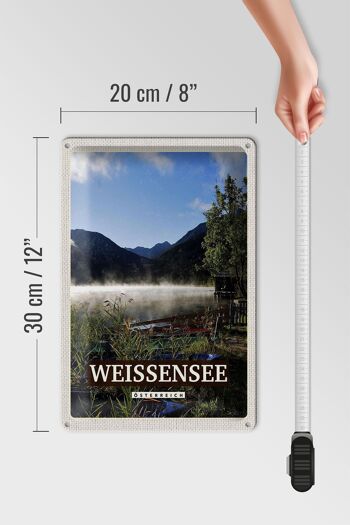 Panneau en étain voyage 20x30cm Weissensee vacances lac forêts nature 4