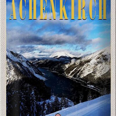 Plaque en tôle voyage 20x30cm Achenkirch Autriche vacances au ski neige