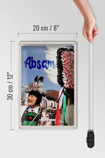 Plaque en tôle voyage 20x30cm Absam Autriche défilé de carnaval Tyrol 4