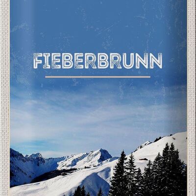 Blechschild Reise 20x30cm Fieebrbrunn Österreich Winter Ski