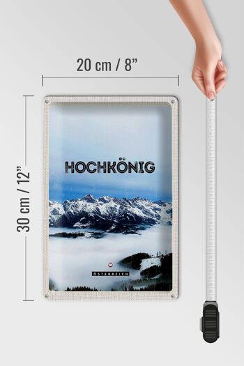 Plaque en tôle voyage 20x30cm vue sur les montagnes du Hochkönig hiver 4