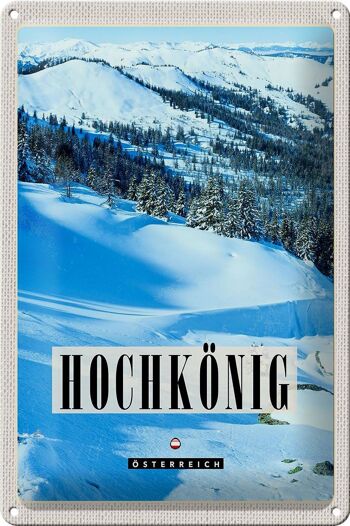 Panneau en étain voyage 20x30cm, piste de Ski Hochkönig, hiver, neige, nature 1