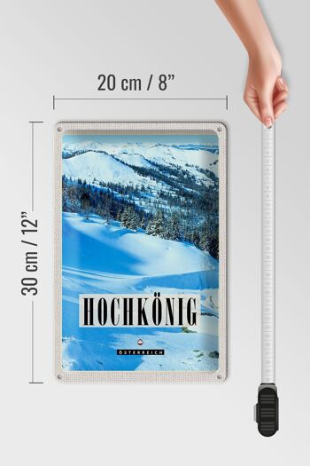 Panneau en étain voyage 20x30cm, piste de Ski Hochkönig, hiver, neige, nature 4