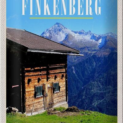 Targa in metallo da viaggio 20x30 cm Finkenberg casa naturale escursioni in montagna