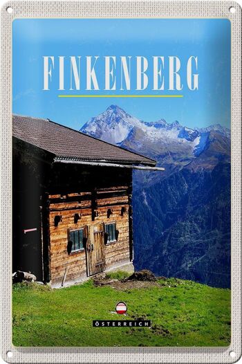 Panneau en étain voyage 20x30cm Finkenberg maison nature randonnée en montagne 1