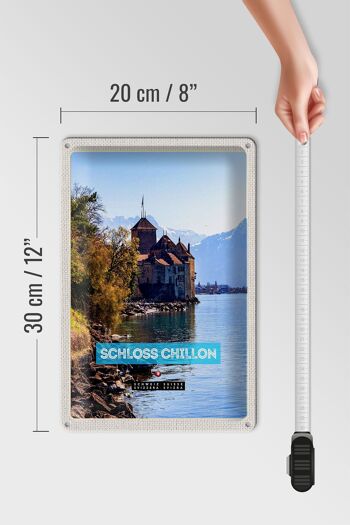 Plaque en tôle voyage 20x30cm, lac Léman, suisse, château de Chillon 4