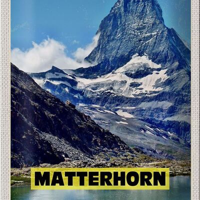 Cartel de chapa de viaje, 20x30cm, senderismo en las montañas Matterhorn, Suiza
