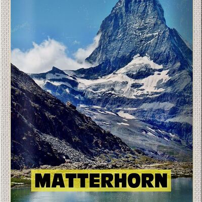 Blechschild Reise 20x30cm Matterhorn Gebirge Schweiz Wanderung