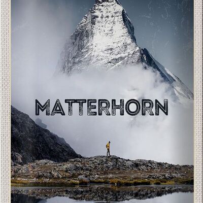 Cartel de chapa de viaje, 20x30cm, Matterhorn, Suiza, caminata, montaña