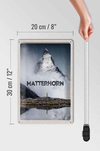 Panneau en étain voyage 20x30cm, Matterhorn, suisse, randonnée en montagne 4