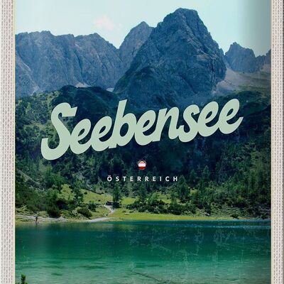 Cartel de chapa Travel 20x30cm Seebensee Austria Bosques Naturaleza Lago