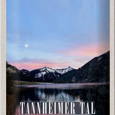 Cartel de chapa viaje 20x30 cm Tannheimer Tal Lago Naturaleza Amanecer