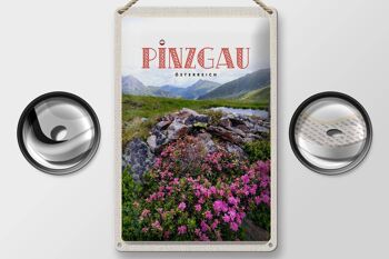 Signe en étain voyage 20x30cm Pinzgau autriche fleurs Nature montagnes 2