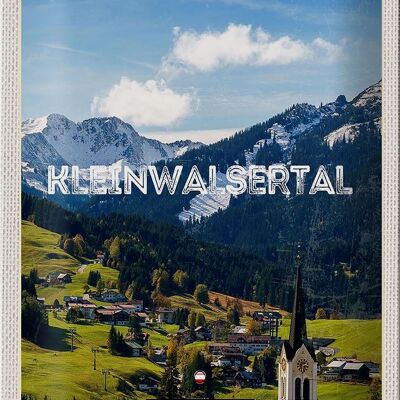 Cartel de chapa de viaje 20x30cm Caminata en góndola por la iglesia de Kleinwalsertal