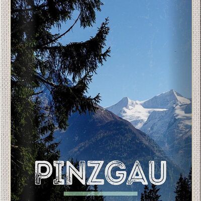 Targa in metallo da viaggio 20x30 cm Foreste Pinzgau escursione naturalistica montagne