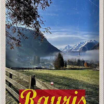 Cartel de chapa viaje 20x30cm Valle de Rauris Austria senderismo naturaleza
