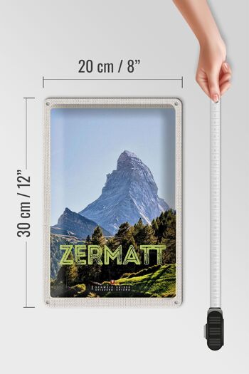 Plaque en tôle voyage 20x30cm Zermatt vue station de vacances 4