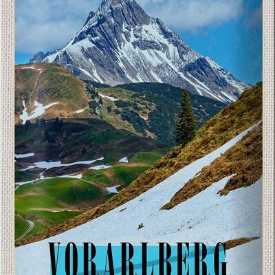 Cartel de chapa viaje 20x30cm Vorarlberg nieve invierno montañas