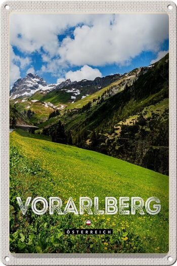 Panneau en étain voyage 20x30cm, Vorarlberg autriche forêts Nature 1