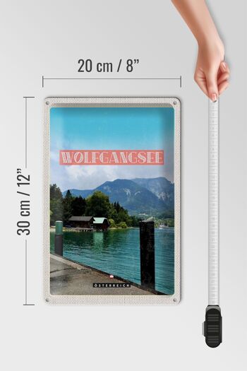 Panneau en étain voyage 20x30cm, Wolfgangsee Lake City, vacances naturelles 4