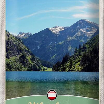 Cartel de chapa viaje 20x30cm Vilsalpsee Austria caminata por los bosques