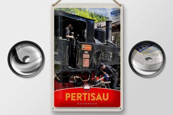 Plaque en tôle voyage 20x30cm Pertisau Autriche locomotive vacances 2