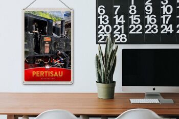 Plaque en tôle voyage 20x30cm Pertisau Autriche locomotive vacances 3