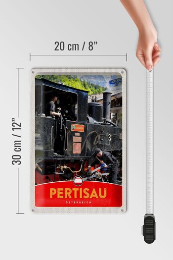 Plaque en tôle voyage 20x30cm Pertisau Autriche locomotive vacances 4