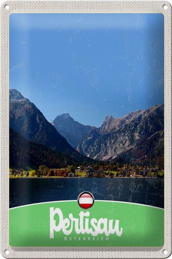 Plaque en tôle voyage 20x30cm Pertisau Autriche lac vue naturelle 1