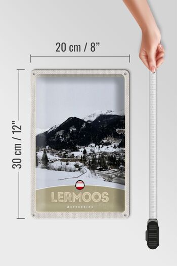 Plaque en tôle voyage 20x30cm Lermoos Autriche forêts heure d'hiver 4